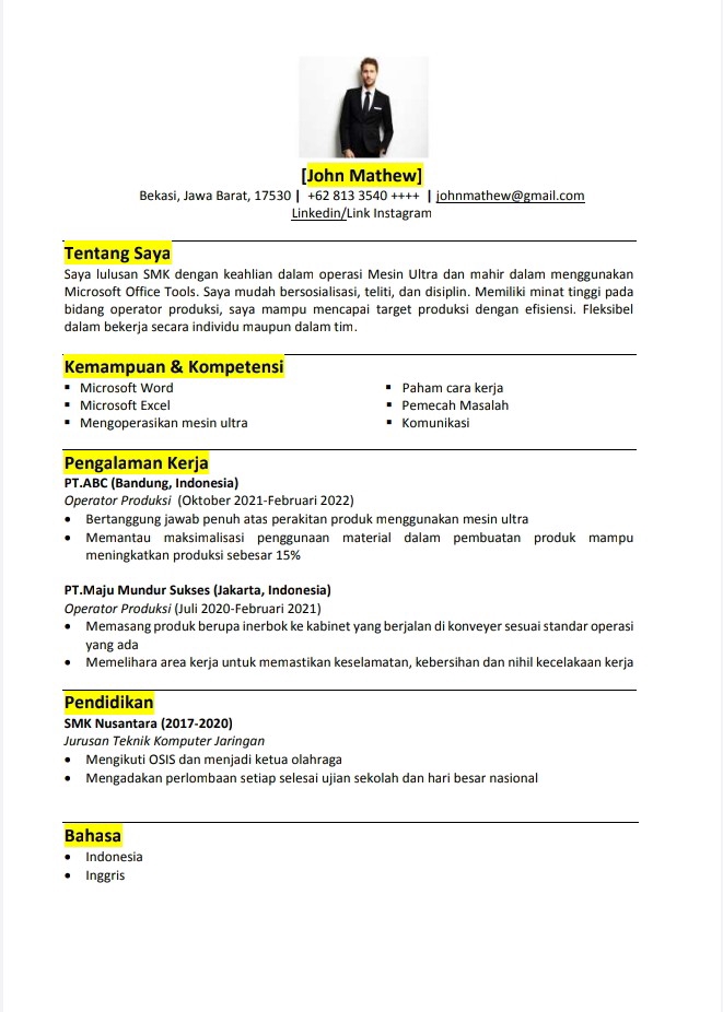Portfolio & Resume - Desain CV ATS, CV Kreatif Yang Menarik Dimata HRD (Inggris & Indonesia) 1 HARI JADI - 4