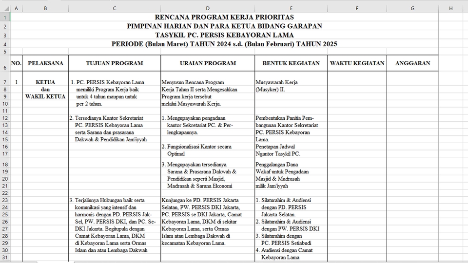 Jasa data entry untuk data program kerja prioritas.