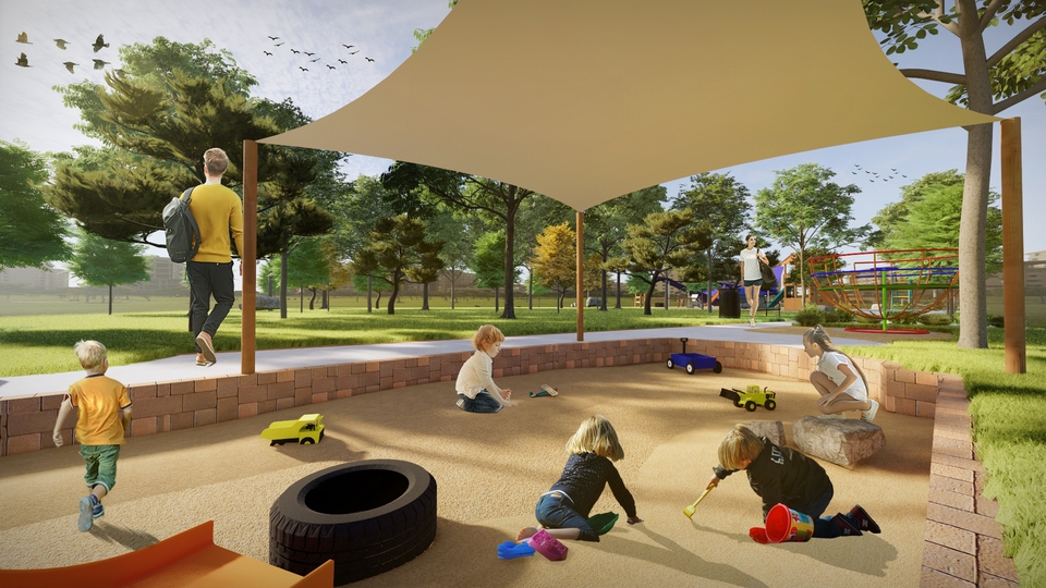 3D & Perspektif - Desain dan 3D Rendering untuk Playground, Community Landscape Park, dan Public Space - 5