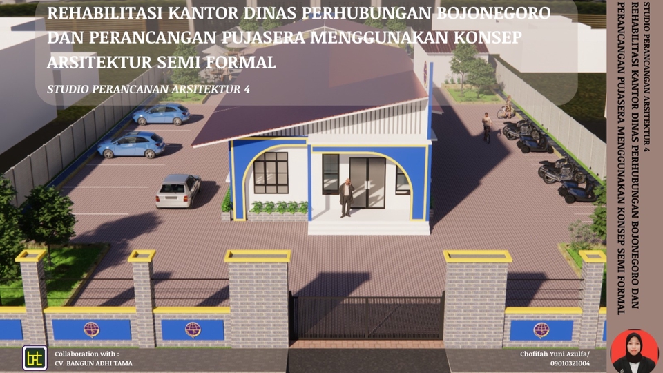Desain portofolio jasa pembuatan CV dan desain resume unik dengan konsep semi formal untuk kantor dinas di Bojonegoro.