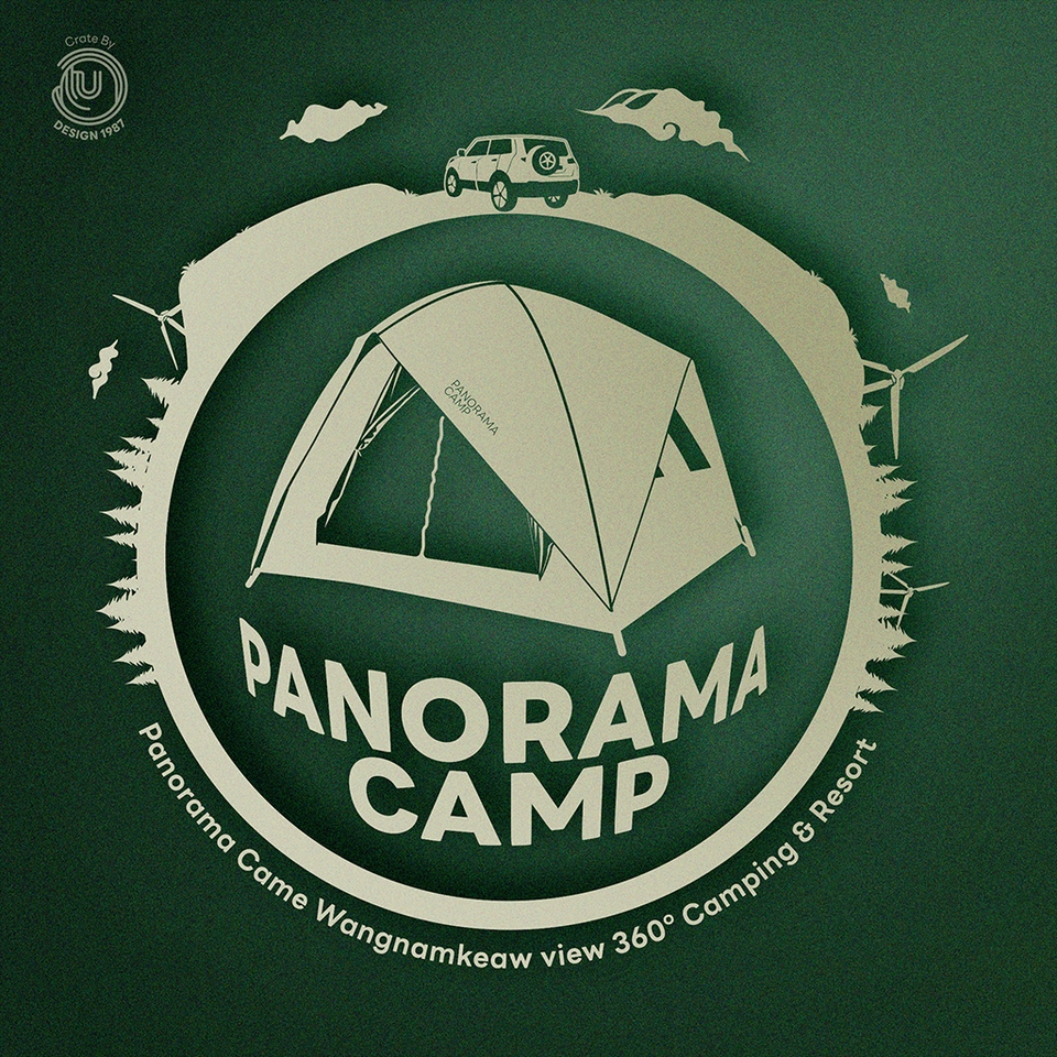 รับออกแบบโลโก้Panorama Camp ออกแบบโลโก้ธุรกิจท่องเที่ยว โลโก้สวยดูแพง