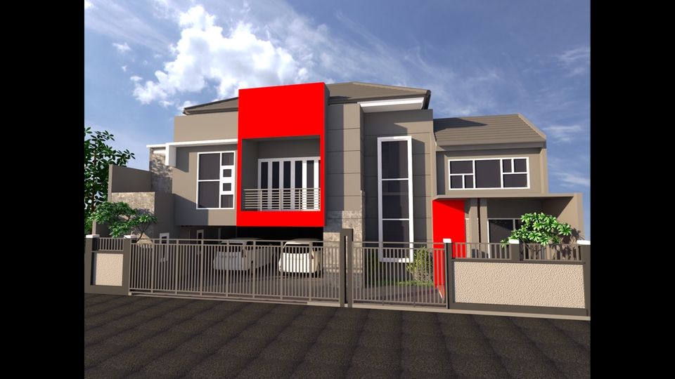Gambar denah, tampak, potongan dan detail-detail bangunan gedung/ rumah