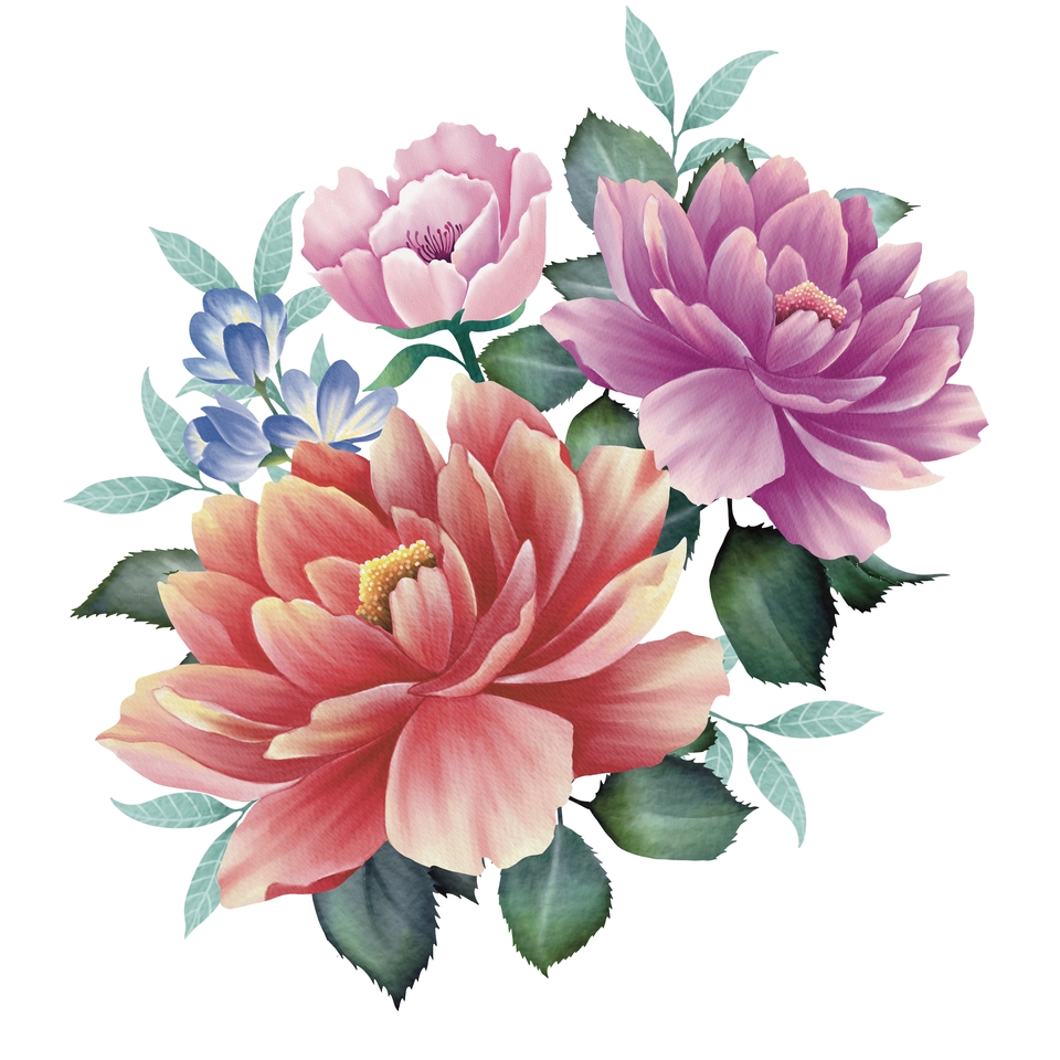 วาดภาพประกอบ - Watercolor botanical realistic - 11