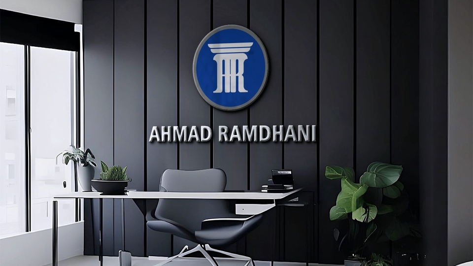 Jasa desain logo online, logo profesional Ahmad Ramdhani untuk perusahaan dan bisnis.
