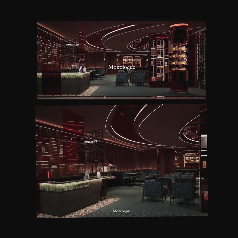 Jasa desain interior cafe minimalis dengan interior mewah dan modern