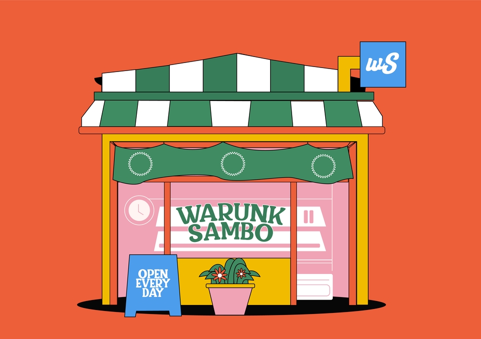 Jasa desain logo warung makan dengan konsep minimalis dan modern.