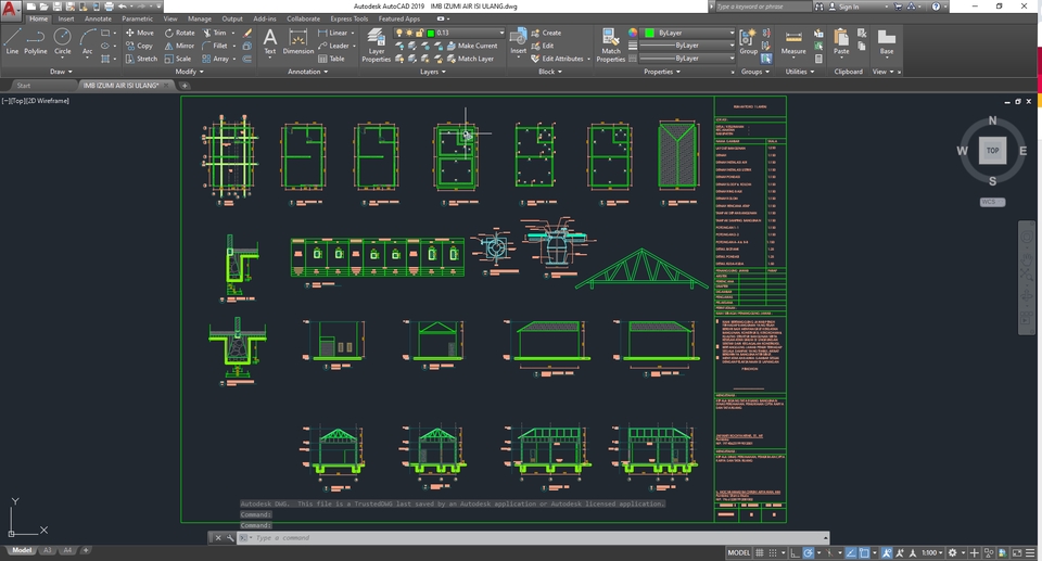 CAD Drawing - Gambar AutoCAD 2D ,Satu Hari Jadi, (Drafter), IMB/PBG - 2