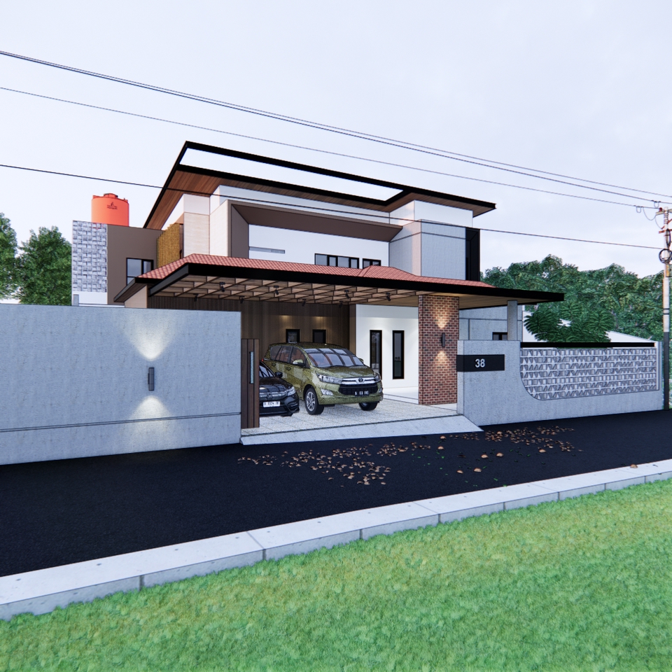 Desain Exterior Rumah Minimalis Modern dengan Jasa Render 3D