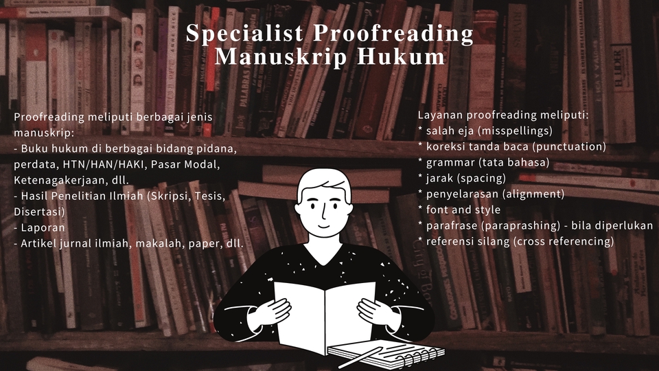 Proofreading - Specialist Proofreading Manuskrip Tulisan Hukum (Buku, Laporan, Skripsi/Tesis/Disertasi, dll) - 2