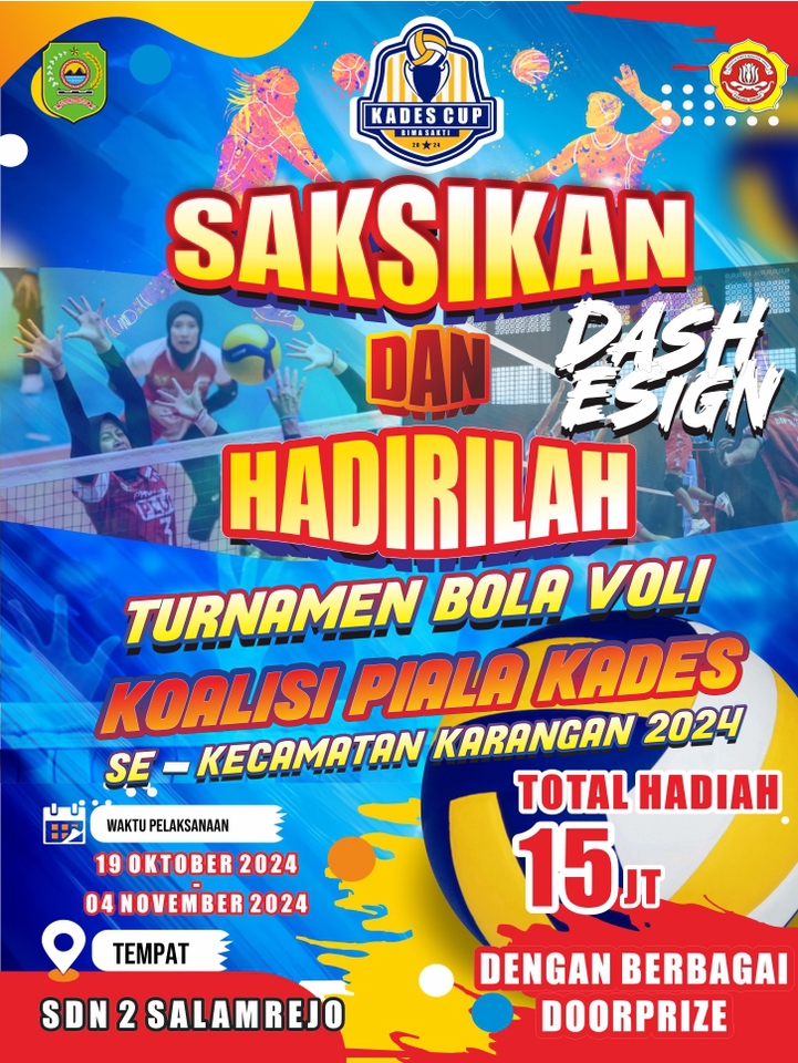 JASA BUAT BANNER INSTAGRAM desain banner keren untuk turnamen bola voli Koalisi Piala Kades 2024 di Kecamatan Karangangan  dengan total hadiah 15jt dan doorprize.