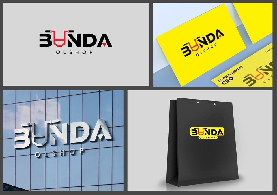 Desain logo Bundas Olshop, logo online shop keren, buat logo online shop, desain logo online shop