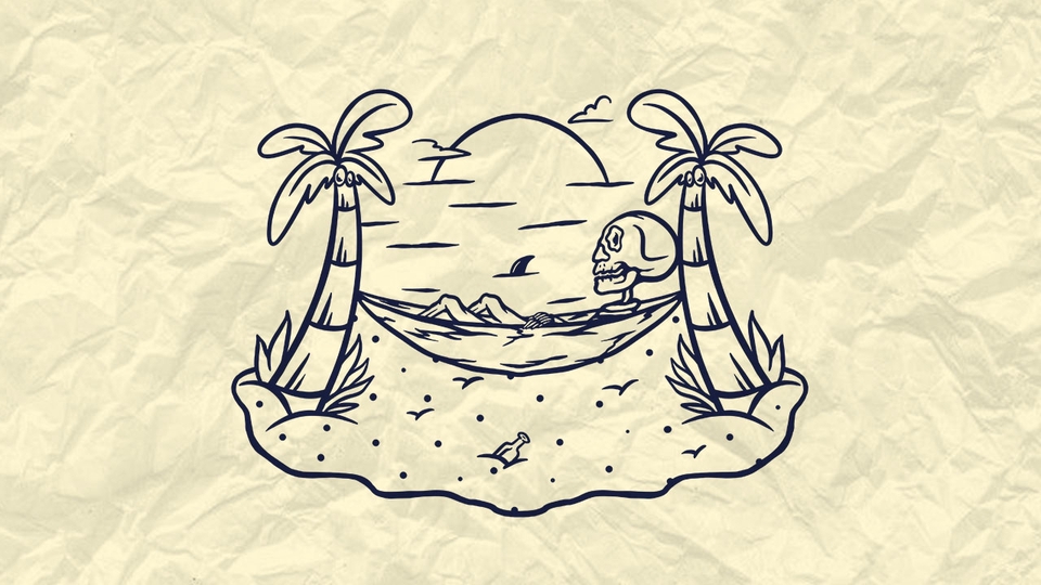 Desain Kaos & Motif - DESAIN ILUSTRASI LINE ART VINTAGE KAOS LOGO STIKER BRAND CLOTHING - 3