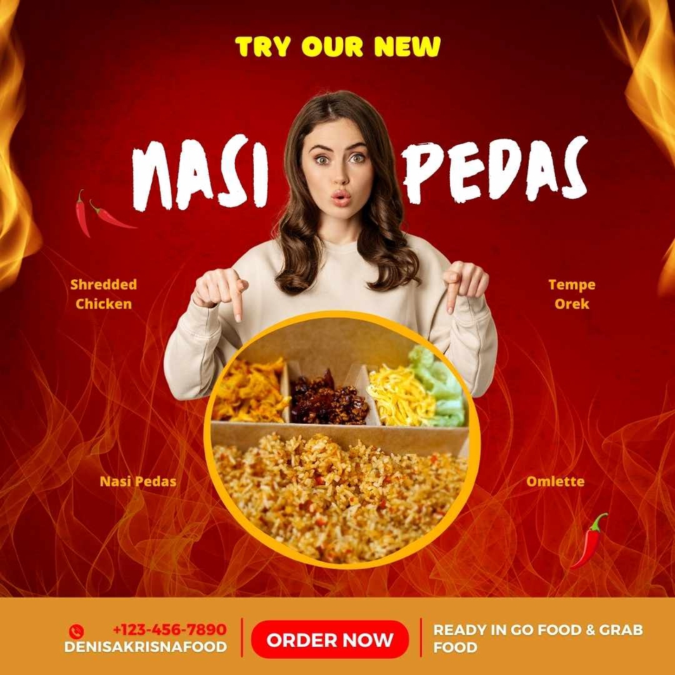 Jasa Desain Banner Instagram Nasi Pedas untuk Promosi Makanan di Media Sosial