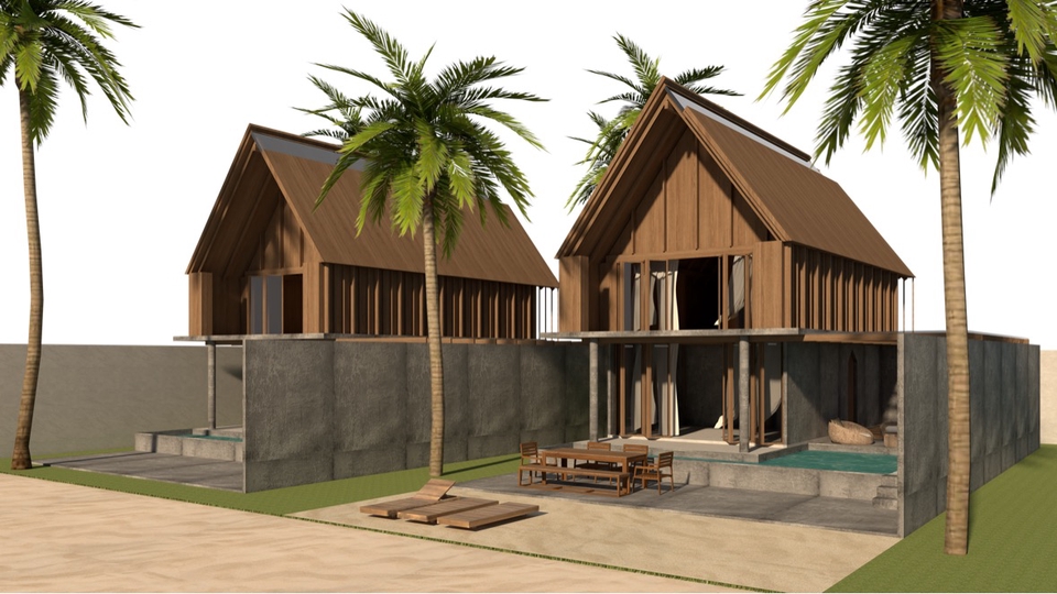 ออกแบบตกแต่งภายในและภายนอก - 3D Perspective งานสถาปัตยกรรม - 3
