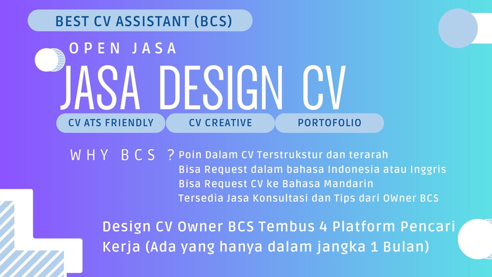 Jasa Desain CV (Curriculum Vitae) & Portofolio - MERESAHKAN! BEST CV ASSISTANT KINI HADIR DI FASTWORK