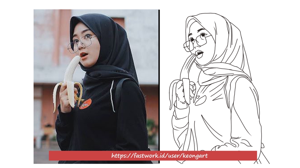 Gambar Potret - GAMBAR LINE ART OUTLINE WAJAH ANDA 12 JAM JADI - 7