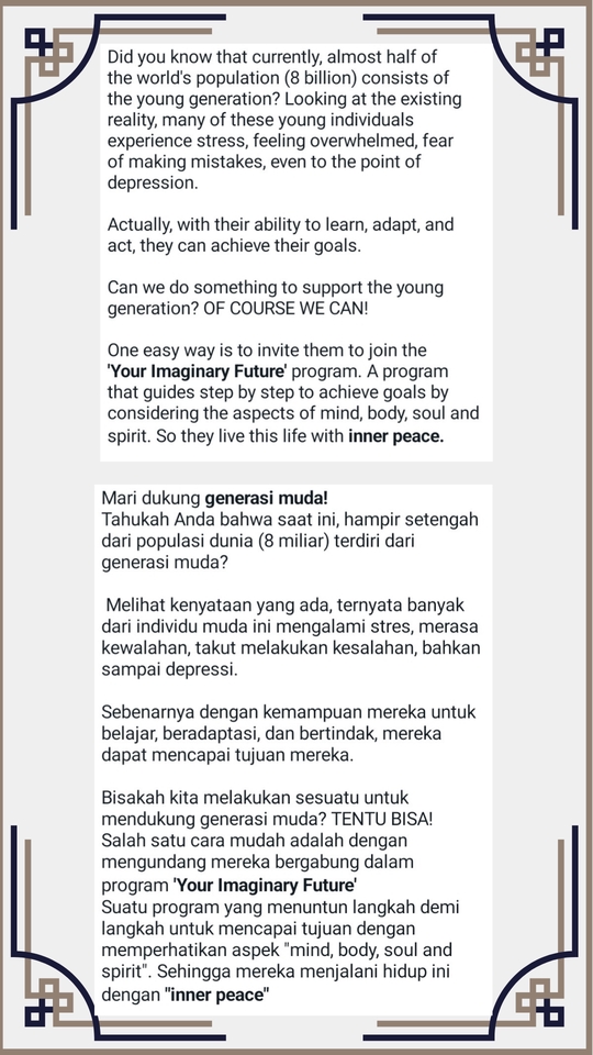Jasa Lainnya - Pembimbingan penulisan goals dan dreams - 9