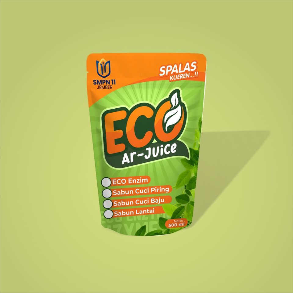 Desain Kemasan Produk Eco Ar-Juice, desain kemasan minuman, desain kemasan plastik, desain kemasan makanan, desain label makanan, desain stiker makanan, desain kemasan unik, desain box makanan