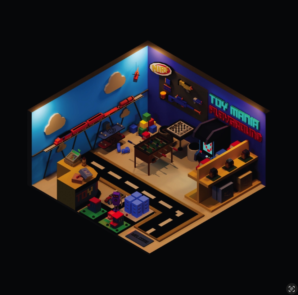 รับปั้นโมเดล3D Toy Mania Playground โมเดลสินค้า3มิติ จำลองสถานที่เล่นของเด็ก ออกแบบโมเดล