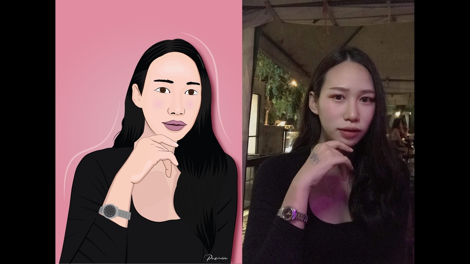 รับวาดภาพเหมือน การ์ตูน ภาพวาดคนสวย