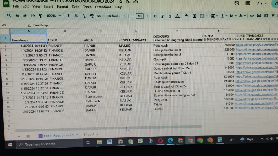 Entri Data - JASA PEMBUATAN GOOGLE FORM SEKALIGUS SPREADSHEET - 3