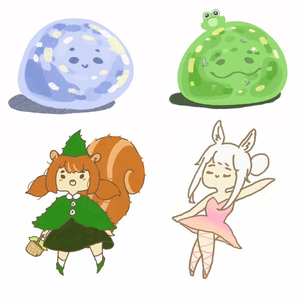 ออกแบบสติ๊กเกอร์ไลน์น่ารัก 4 ตัว