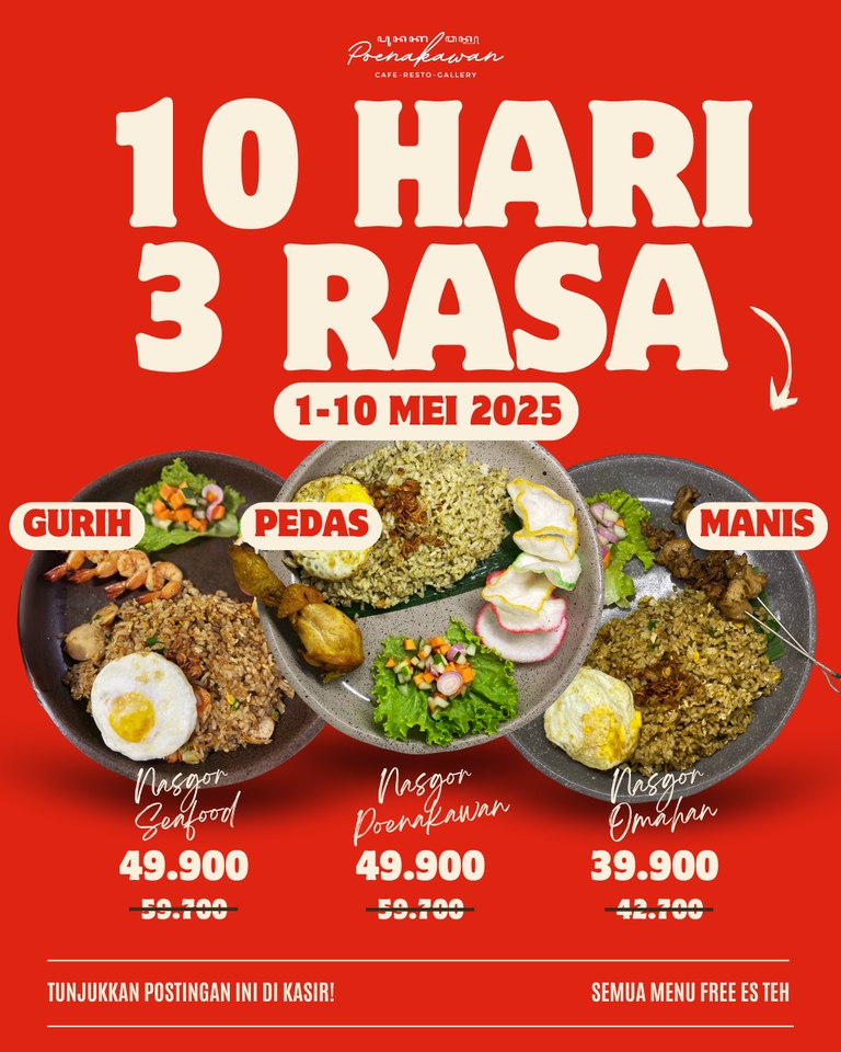JASA BUAT BANNER INSTAGRAM 10 Hari 3 Rasa Promosi Kuliner Nasi Goreng Seafood, Poenirkawan, Omahan