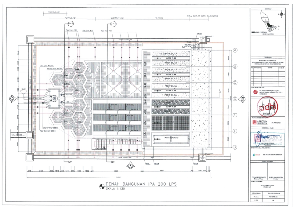 Jasa drafter autocad murah untuk denah bangunan IPA 200 LPS, desain arsitektur, gambar autocad, drafter freelance.