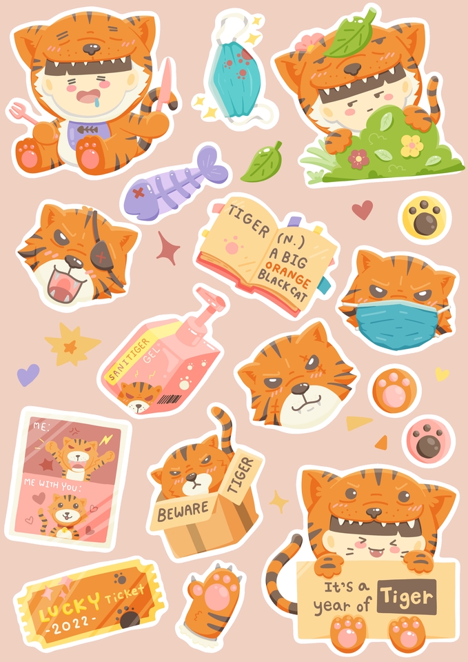 ออกแบบสติ๊กเกอร์ - ออกแบบ Sticker sheets, Sticker Dicut - 23