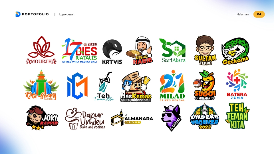 Desain logo keren dan profesional untuk berbagai bisnis; jasa desain logo online murah, pembuatan logo perusahaan, logo makanan, logo esport, dan logo komunitas.  Buat logo online sekarang!
