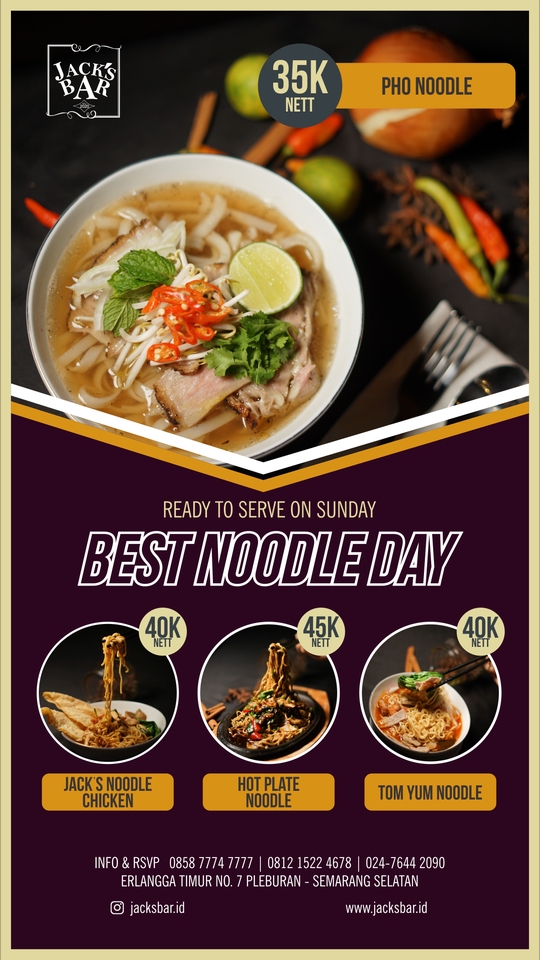 Jasa desain logo restoran makanan Jack's Bar dengan desain logo simple dan menarik.