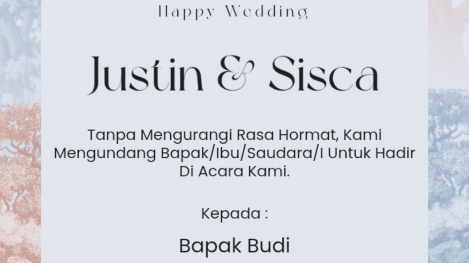 Jasa desain website profesional untuk pernikahan Justin dan Sisca dengan desain web unik dan modern.