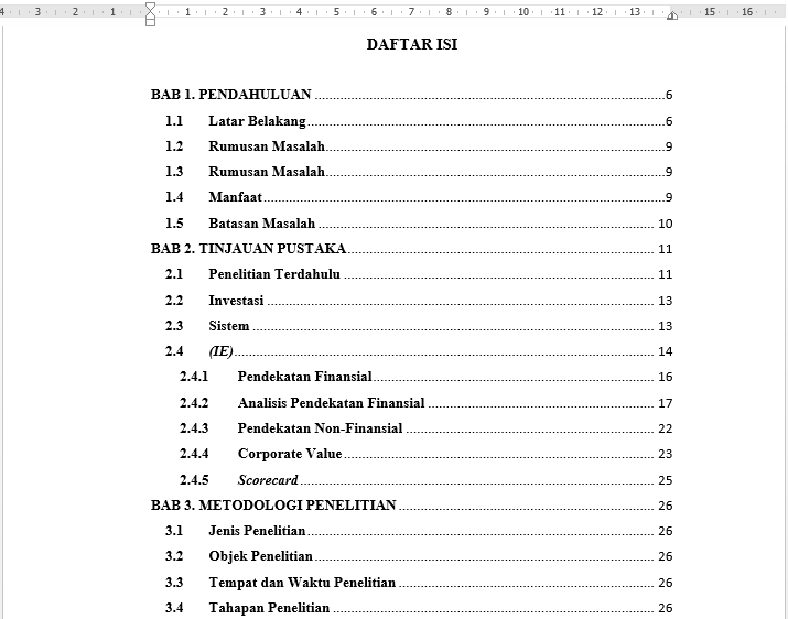 Jasa Pembuatan Daftar Isigambartabel Skripsi Cepat Dan Rapi
