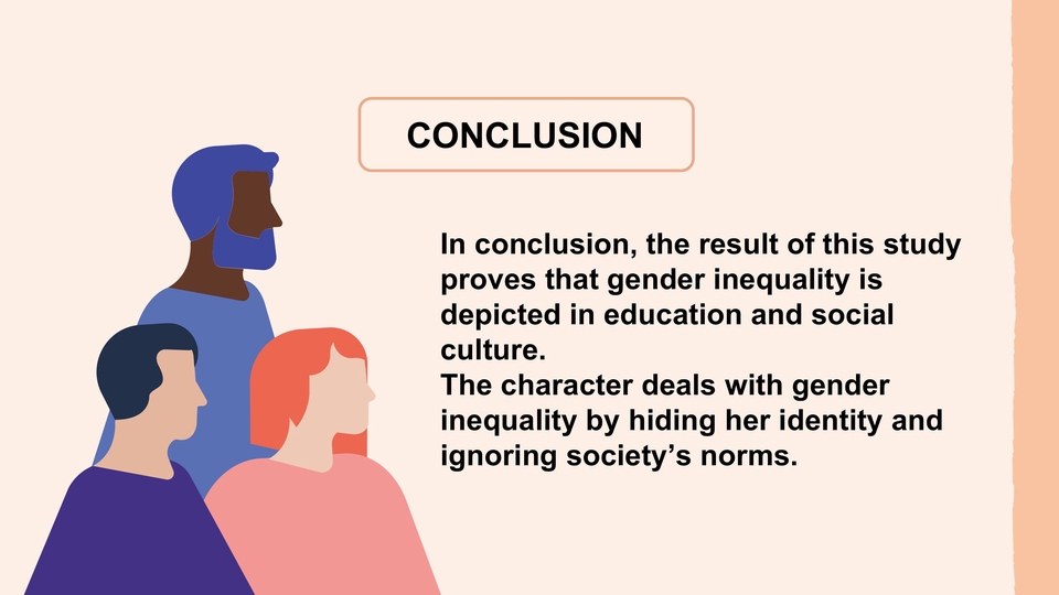 Jasa desain powerpoint presentasi untuk mempresentasikan hasil studi tentang kesenjangan gender dalam pendidikan dan budaya.