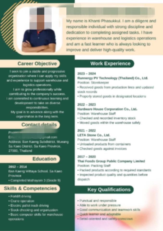 รับทำเรซูเม่ภาษาอังกฤษพร้อมพอร์ตโฟลิโอ