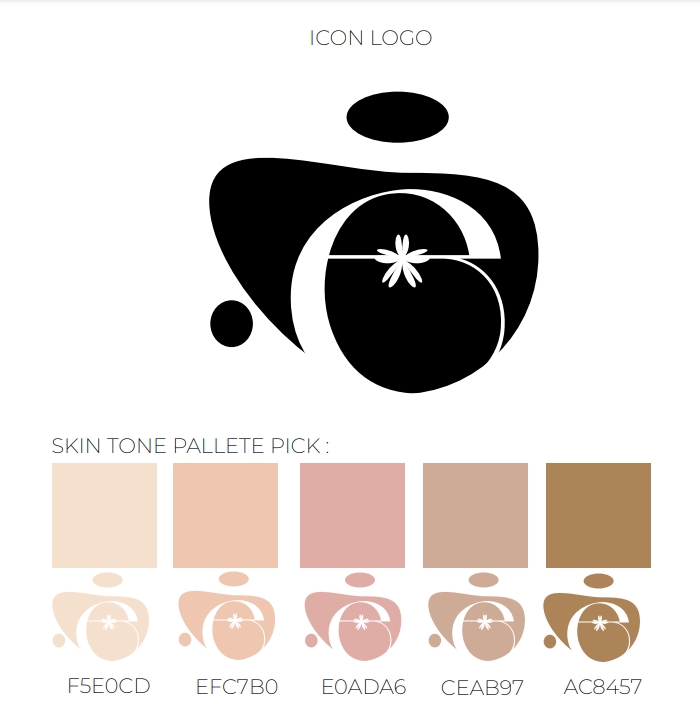 Desain logo modern minimalis dengan elemen bunga untuk usaha online shop.