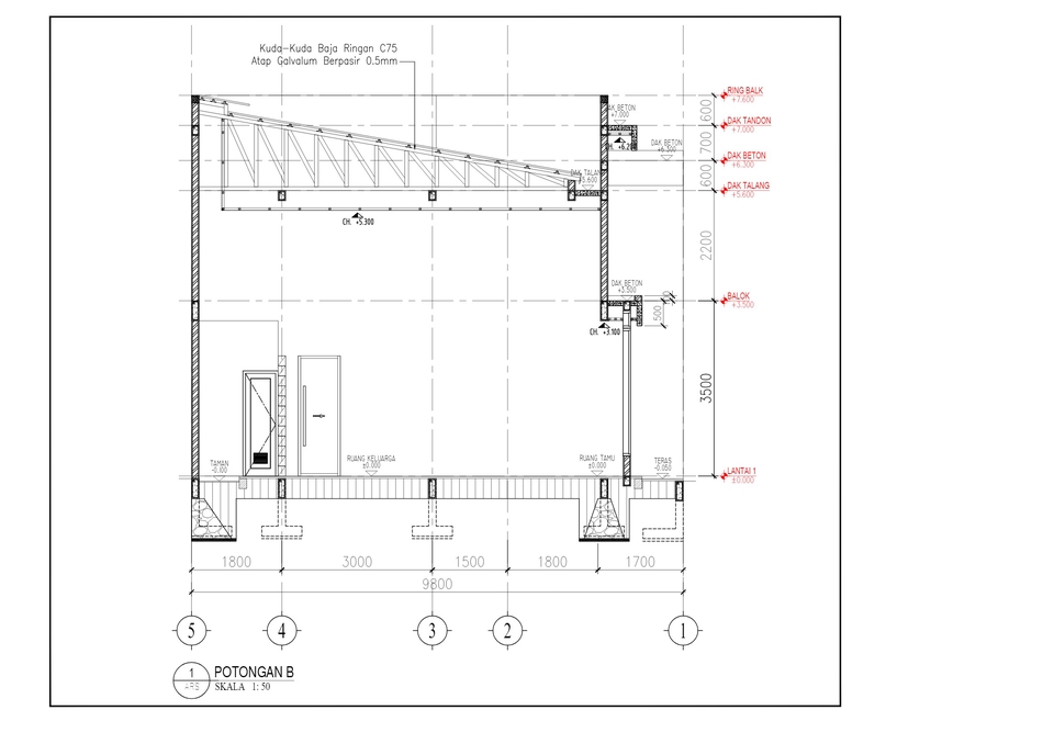 CAD Drawing - Jasa Desain Rumah Tinggal 2D/3D dan Detail Engineering Design (DED/Gambar Kerja) - 18