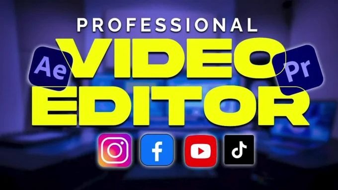 Jasa edit video profesional menggunakan aplikasi edit video seperti After Effects dan Premiere Pro.