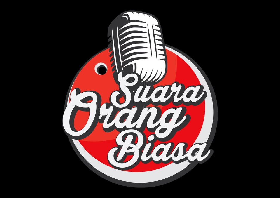 Logo Suara Orang Biasa - Desain logo untuk podcast atau radio.