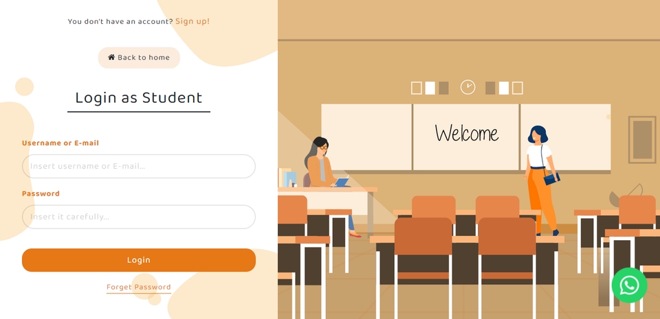 Jasa pembuatan website dengan login student untuk kemudahan akses dan pengelolaan website.