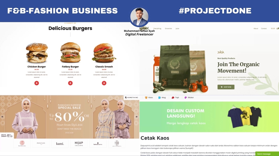Jasa Pembuatan Website Profesional dan Kreatif untuk Bisnis F&B dan Fashion Anda. Website yang Menarik untuk Meningkatkan Penjualan dan Brand Anda.
