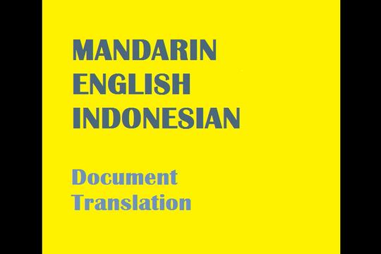 Jasa Penerjemah dan Translate Dokumen - Mandarin - English - Indonesian Translator