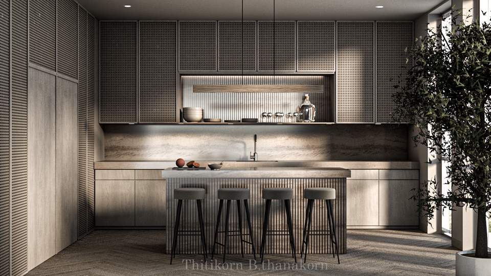 3D Perspective - รับ render interior perspective - 2