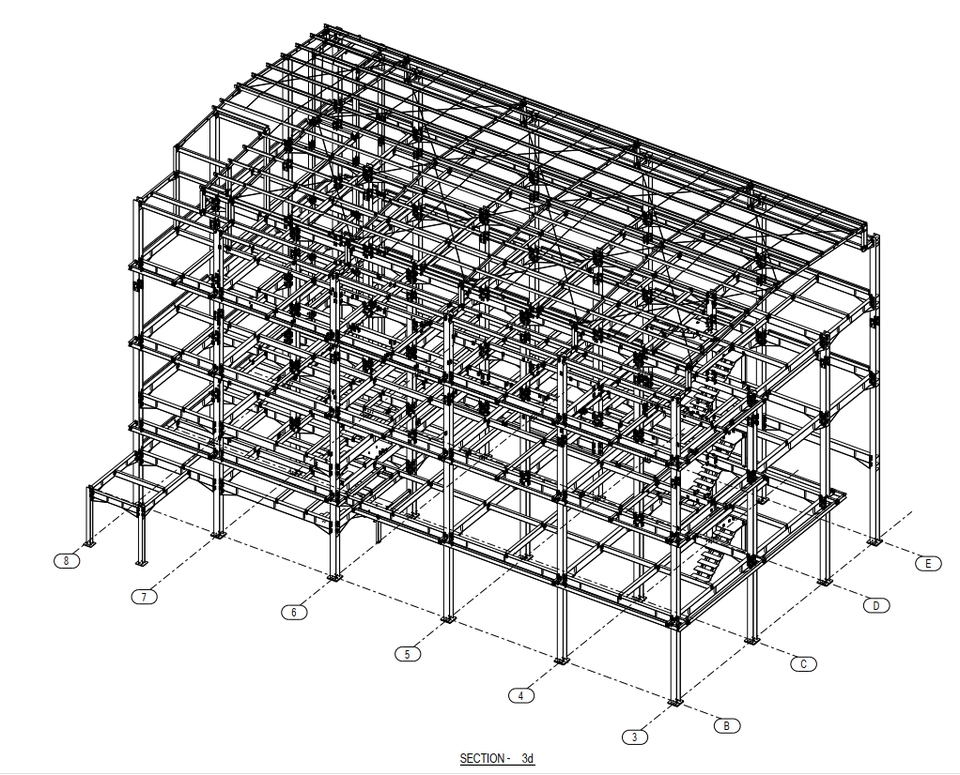 3D & Perspektif - 3d Model Shop Drawing Steel Structure - 10