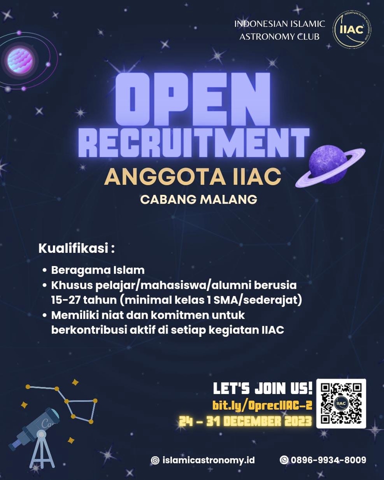 Jasa desain spanduk untuk rekrutmen anggota IIAC Cabang Malang dengan desain modern dan menarik.