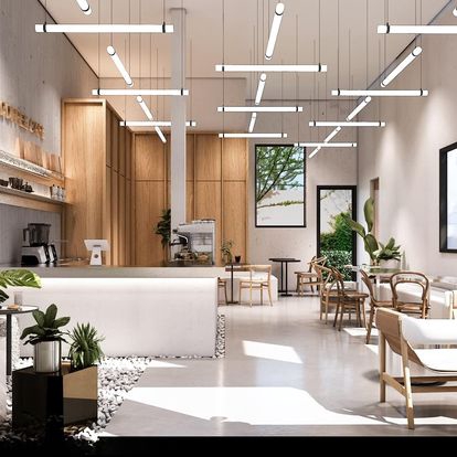 ออกแบบร้านกาแฟ3มิติ perspective รับทำภาพ3D