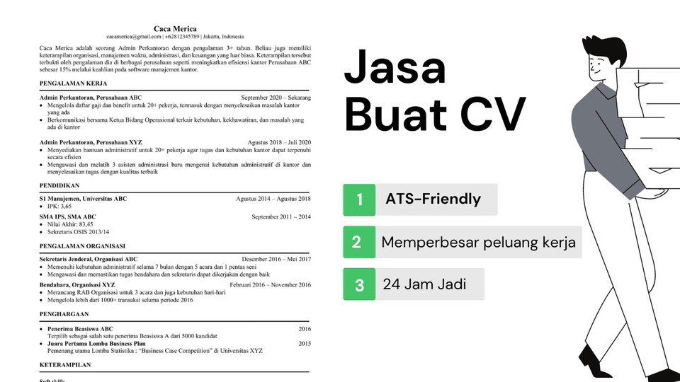 Jasa Desain CV (Curriculum Vitae) & Portofolio - Jasa Pembuatan CV ATS-Friendly untuk Memaksimalkan Peluang Kerja [ 24 Jam Jadi, Dijamin ]