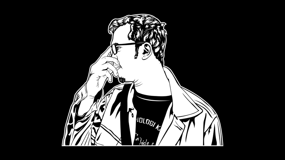 Jasa karikatur desain vektor wajah hitam putih, ilustrasi freelancer profesional