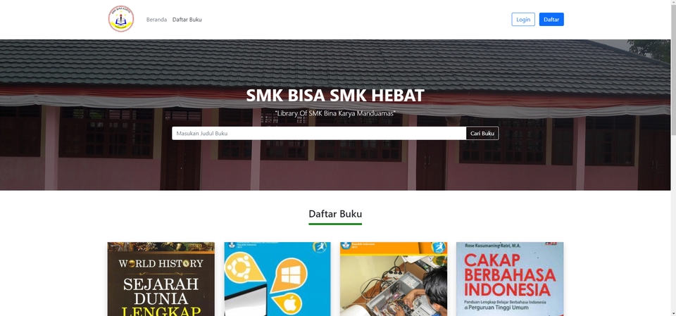 Jasa pembuatan website perusahaan SMK Bisa SMK Hebat dengan desain modern dan profesional.