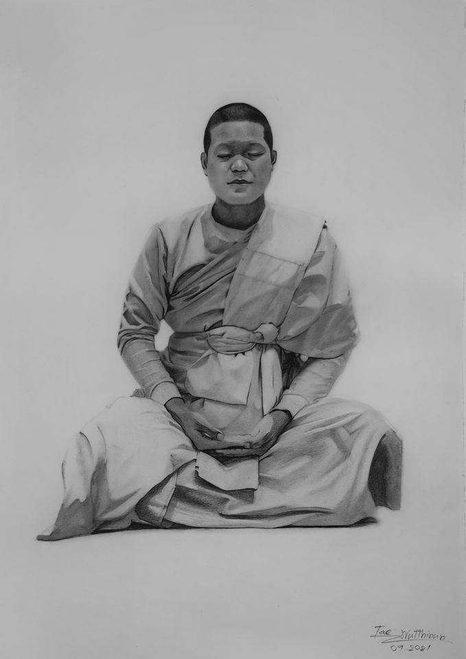วาดภาพเหมือน Portrait - วาดภาพเหมือนลายเส้นดินสอ ขาวดำ - 2